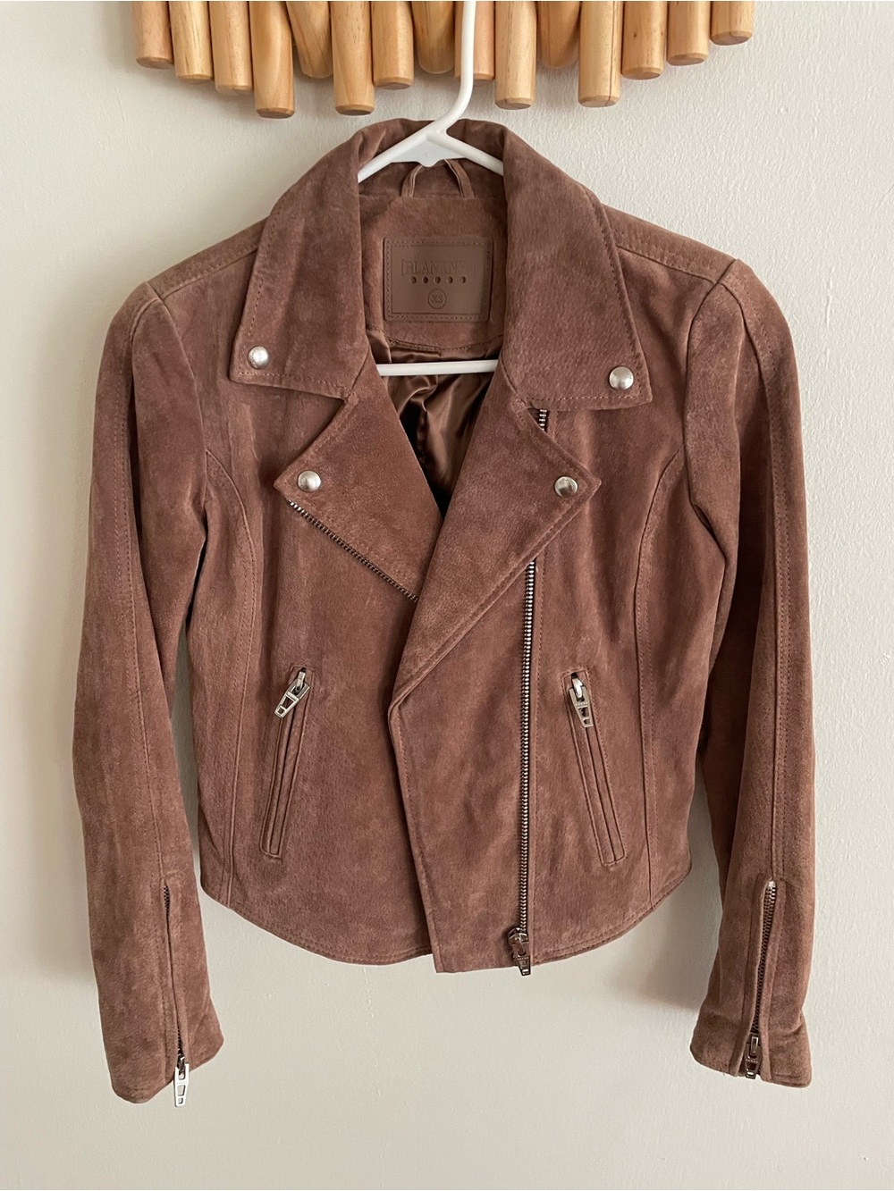 Suede Moto Jacket in light brown